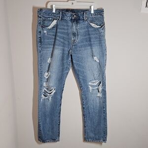Lucky Brand Size 38 Distressed Blue Jeans